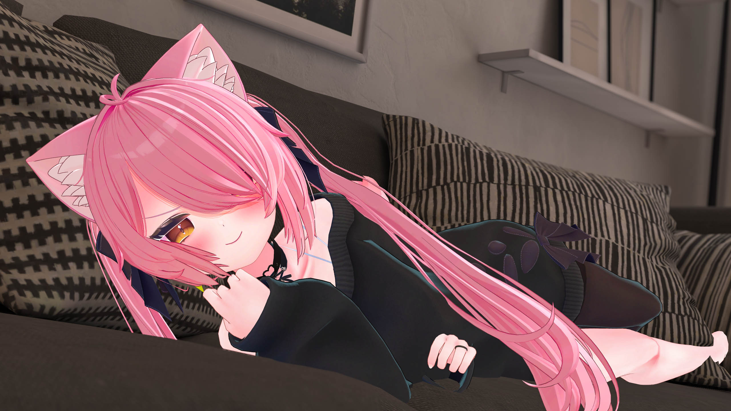 A photo of DerpyNewbie, laying down on the sofa.