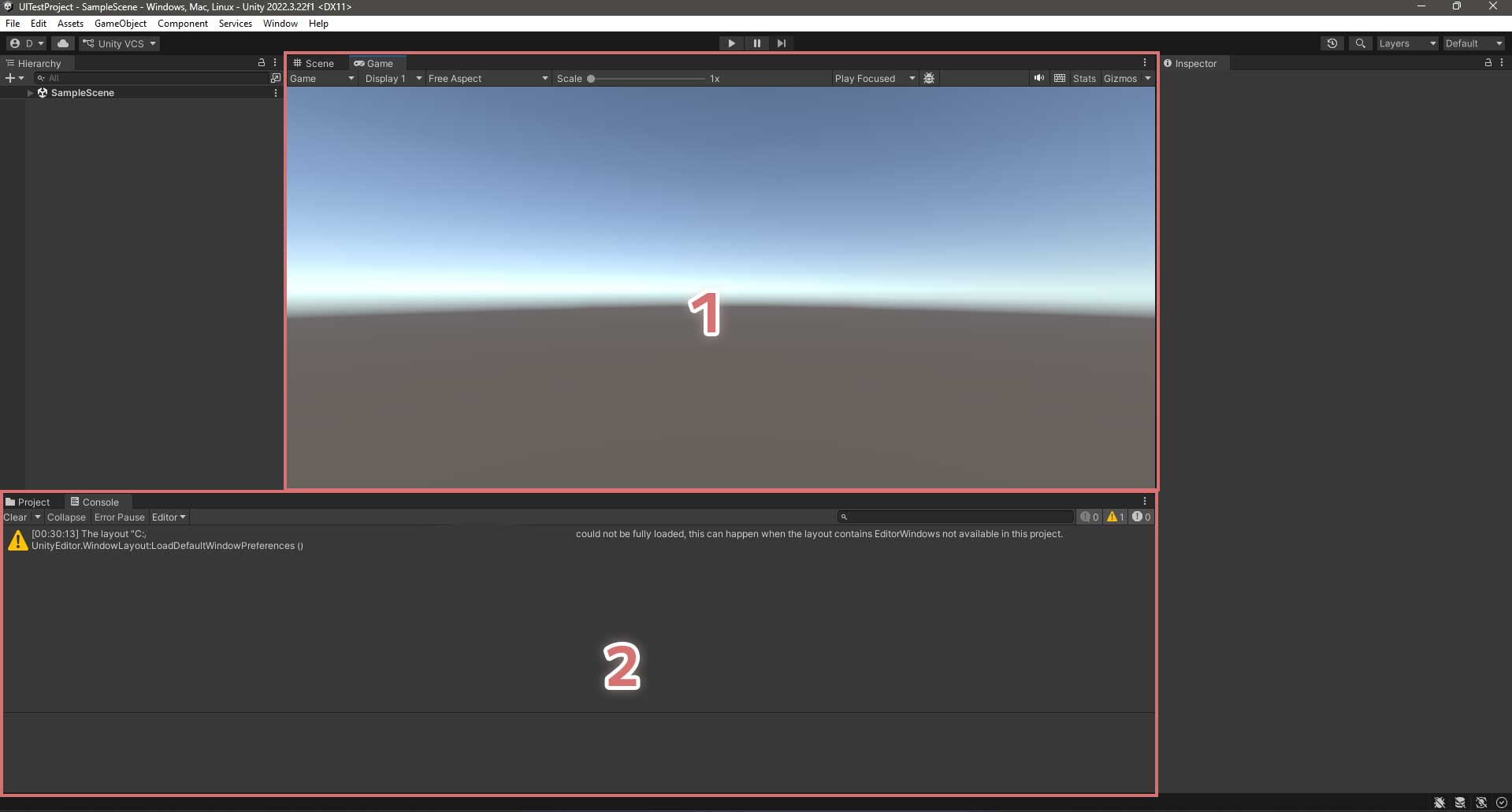 Screenshot of UnityEditor with Game View and Console selected
